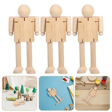  3 Figurines en Bois : Mannequins Articulés pour Enfants - Modèles Flexibles