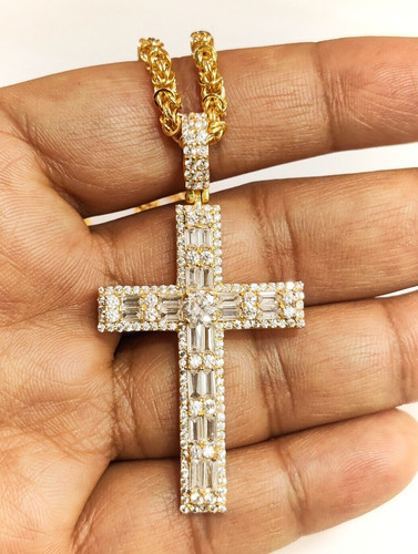 3ct baguette simulé pendentif - baguette,