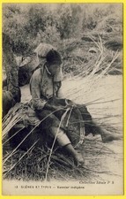 cpa SCENES et TYPES VANNIER INDIGENE PANIER OSIER METIER Collection Idéale P.S.