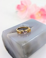 Bague or sertie de 2 citrines