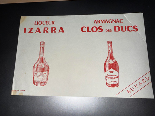 Buvard liqueur izarra armagnac - buvard,