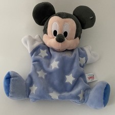 ?EXCELLENT ÉTAT Doudou Plat marionnette Mickey Mouse Bleu Disney baby Étoile