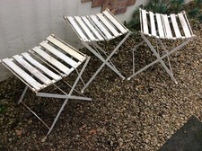 Lot 3 Chaises Bistrot Guinguette Jardin  tabouret Pêcheur  Pliable