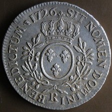 FRANCE ECU LOUIS XV 1726 R