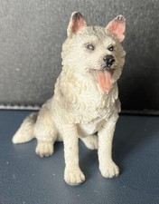 Adorable figurine de chiot Husky Sibérien en résine, peinte à la main- Haut. 7cm