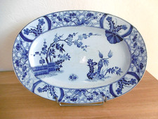 PLAT OVALE FAIENCE CREIL MONTEREAU XIX ème DECOR JAPON Lot F. 42,5 cm x 30 cm.