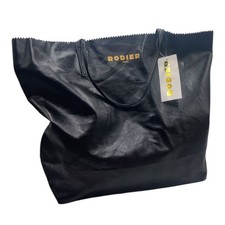 Sac cabas noir cuir souple -