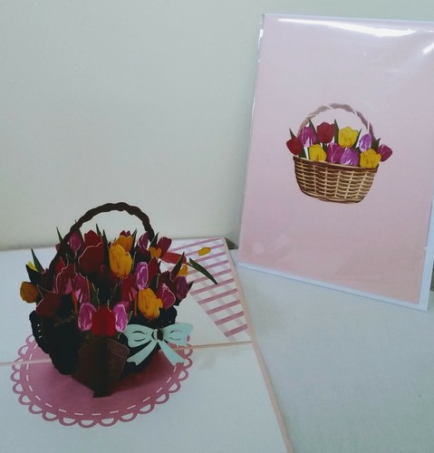 Panier tulipe coloré - , 3d