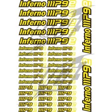NEUF Sticker adesivi decal Kyosho Inferno MP9E giallo