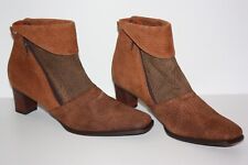CHIARINI Boots Vintage Cuir Doubles Zips Bouts Carrés T 41 TBE