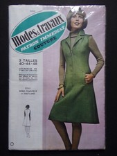 § patron vintage MODES ET TRAVAUX robe femme