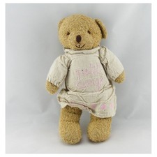 Doudou ours marron robe écru