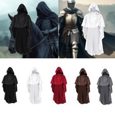 Cape à capuche d'Halloween, costume médiéval, cape pour club vintage