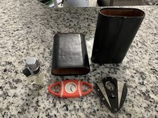 leather cigar travel case/w