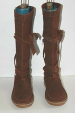 KICKERS Bottes à Lanières Croûte de Cuir Rouille T 37 TTBE