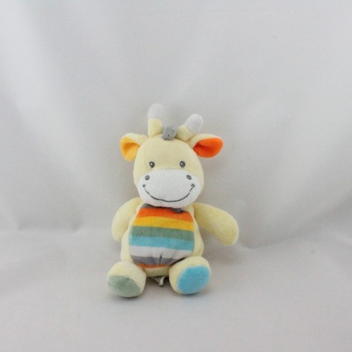 Doudou girafe jaune orange