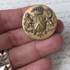 Bouton Ancien de Livrée Armoiries Couronne  Comtale XIXè 19thC Button