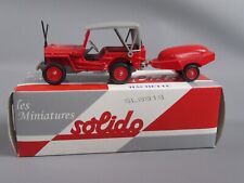 A825 Solido France Jeep Willys SDI Pompiers Moto Pompe Guinard 1:43 + Boite