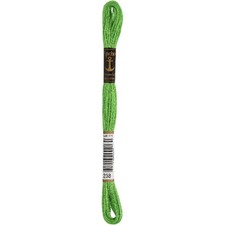Anchor Torsade de broderie 8m, vert feuille, coton, couleur 238, 6 fils