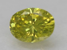 0.17 Carat Canari Jaune VVS2 Ovale Naturel Amélioré Diamant 4.15X3.18mm W Vidéo