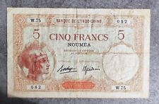 Nouvelle-Calédonie billet de 5 Francs 1926 Banque de l'Indochine