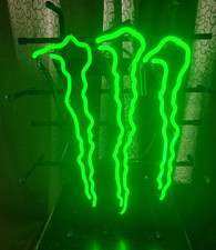 Enseigne néon Monster verte à poser, fixer ou suspendre