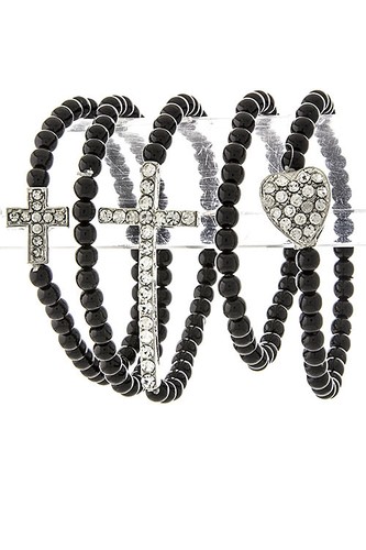 Sideways cross bracelet set - sideways,