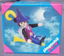 PLAYMOBIL 4550 SORCIERE VOLANTE BALAI robe mauve chapeau magie fée BOITE NEUF
