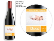 Bouteille de bière ou vin naissance personnalisable avec photo