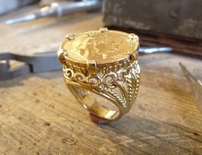 Chevalière pièce or 9 KT