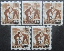 SARRE N°220 X 5 oblitéré