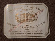 Etiquette vin / wine label - CHATEAU MARGAUX  1970 / Magnum - RARE