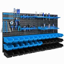 Étagère murale 156 x 78 cm avec 39 pcs Boîte Bleue et Noire plastique