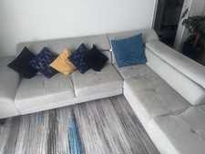 Canapé d'angle convertible lit tissu  Gris Clair