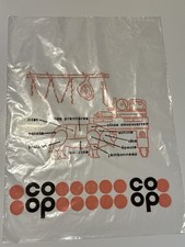 Rare ancien Petit sac En Plastique publicitaire Supermarché Coop Année 1970