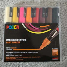 Lot de 8 POSCA couleurs chaudes