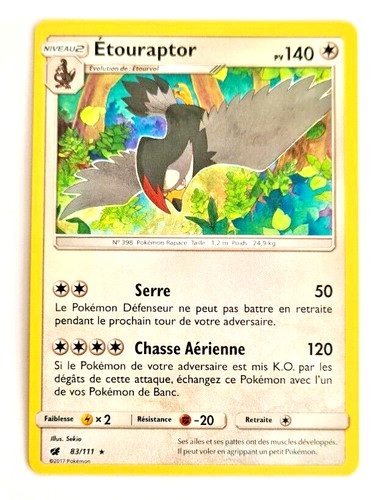 Carte pokemon etouraptor rare - carte,