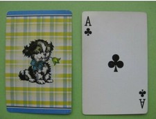 carte à jouer ancienne de collection (USA) : chien