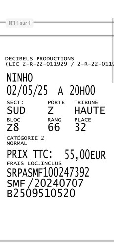Places ninho stade - places, de