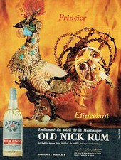 publicité Advertising  0123 1963 Old Nick Rum Martinique  blanc Princier
