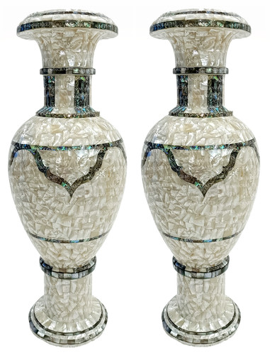 Pot vase fleur marbre - , 30''
