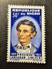 TIMBRE NIGER PRÉSIDENT ABRAHAM LINCOLN ETATS UNIS N°157 NEUF ** LUXE MNH 1965