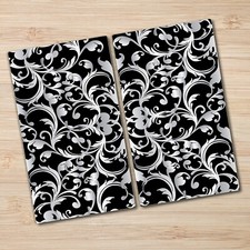 Couvercle de la Plaque à Induction en Verre Trempé 2x30x52 Vintage 3d fleurs