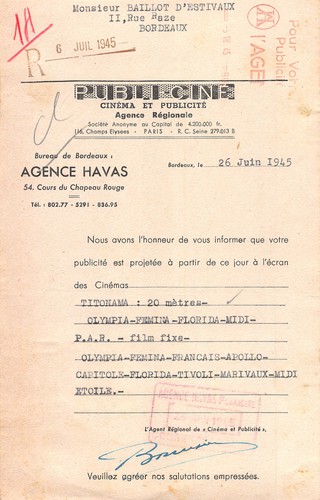 1945 cinema publicite publi - 1945,