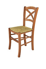 Tommychairs - Chaise CROSS en bois de hêtre peindré et assise en paille