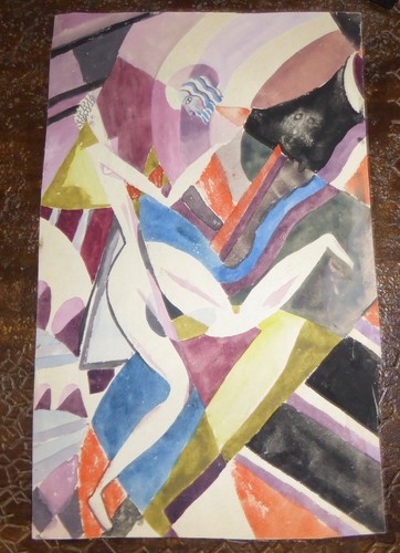 Composition cubiste aquarelle