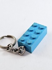 PORTE-CLES - BRIQUE LEGO Officiel Original - Bleu Clair, 2000s -