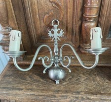 French Antique wall sconce Silver Dutch Ball Flemish 2 Arm 2 Headed Eagle