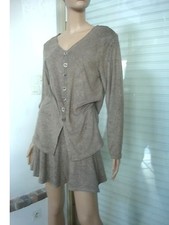 ENSEMBLE TUNIQUE +JUPE COURTE ASSORTIE BEIGE  NEUVE T38/40 T M/L