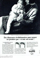 PUBLICITE ADVERTISING 046  1966  les chaussures enfant Tintin